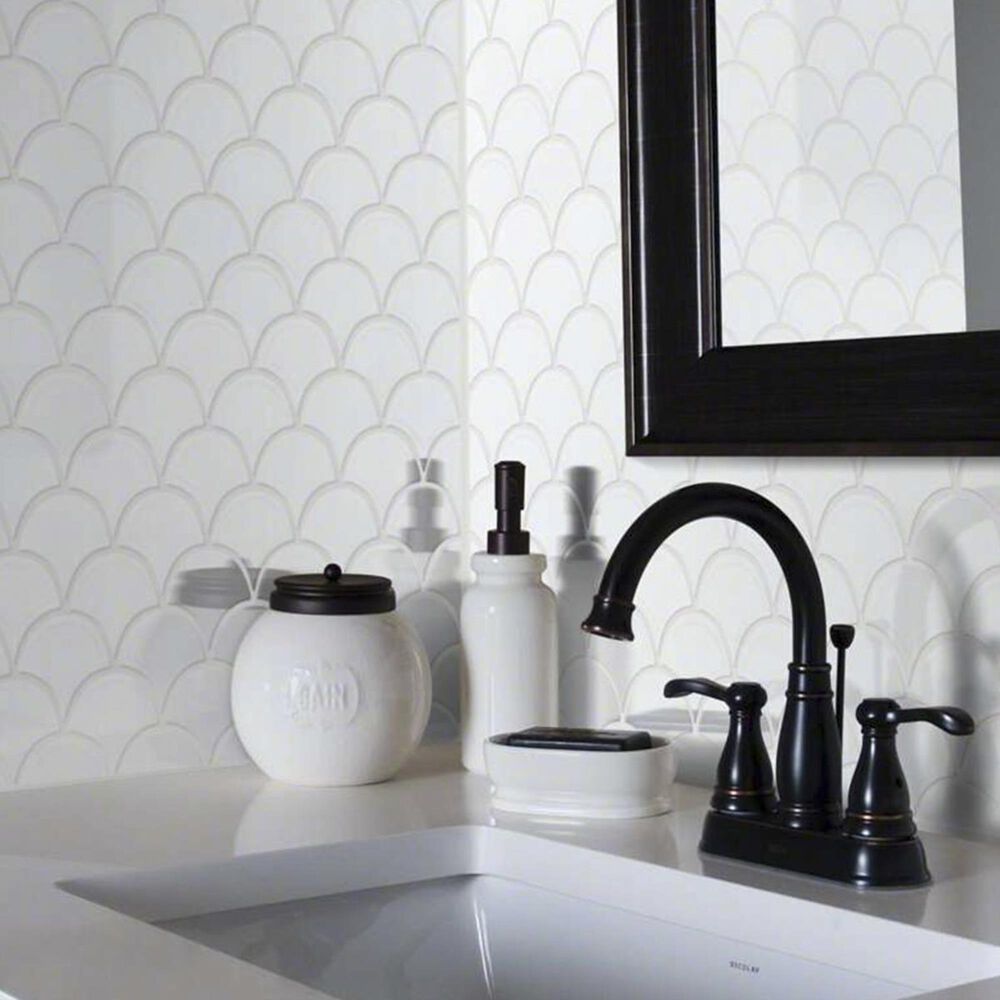 Shaw Geoscape Fan Bone 11.02&quot; x 10.83&quot; Ceramic Mosaic Sheet, , large
