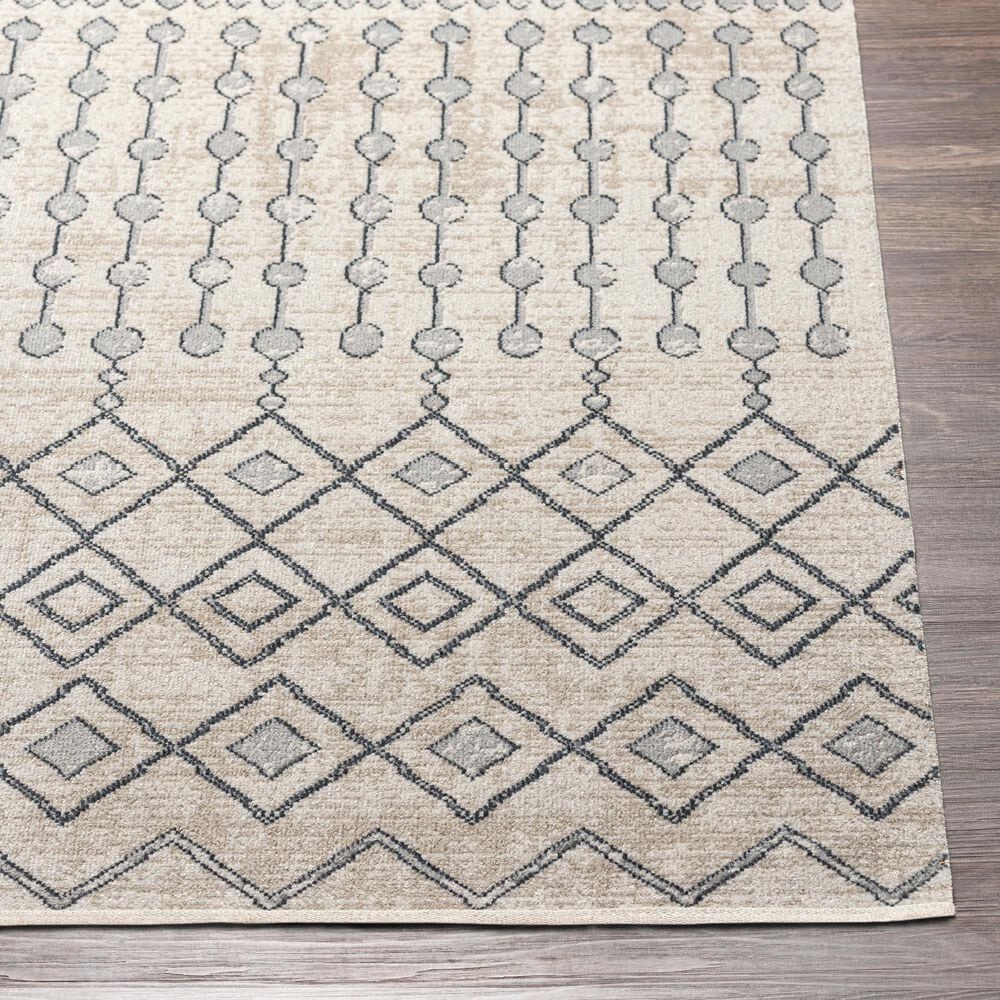 Surya Lavadora 2&#39;7&quot; x 7&#39;3&quot; Ink Blue, Gray, Light Beige and Light Gray Runner, , large