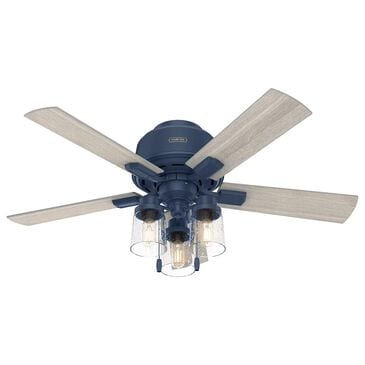 Hunter Hartland Low Profile 44" Ceiling Fan with LED Lights in Indigo Blue, , large