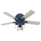 Hunter Hartland Low Profile 44" Ceiling Fan with LED Lights in Indigo Blue, , large