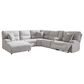 Ashley Acklen Place 6-Piece Power Left Facing Reclining Sectional with Chaise in Pewter, , large