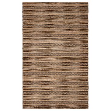 L&R Resources Natural Fiber Striped 5" x 7"9" Jet Black Area Rug, , large