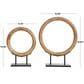 Maple and Jade 2-Piece Circular Ring Geometric Decorative Sculpture Set in Oiled Brown and Black, , large