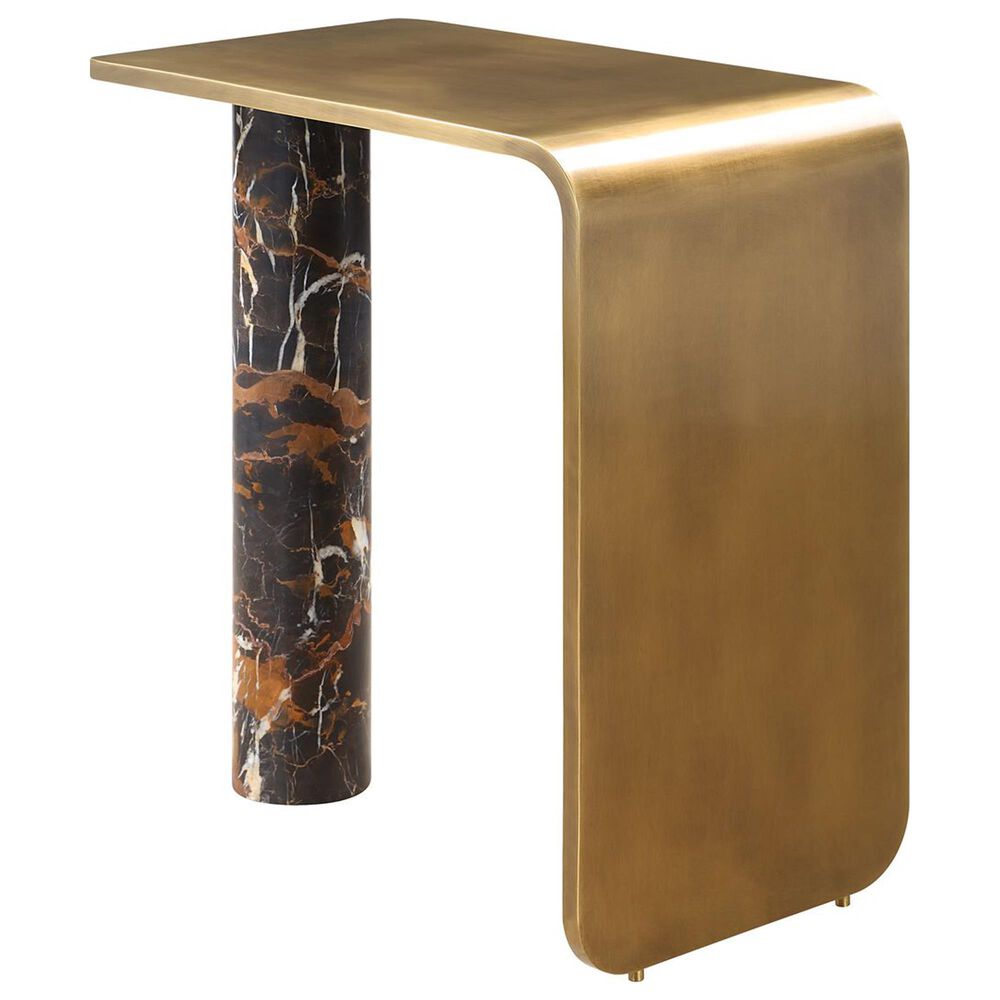 Uttermost Pillar of Strength Accent Table in Antique Brass, , large