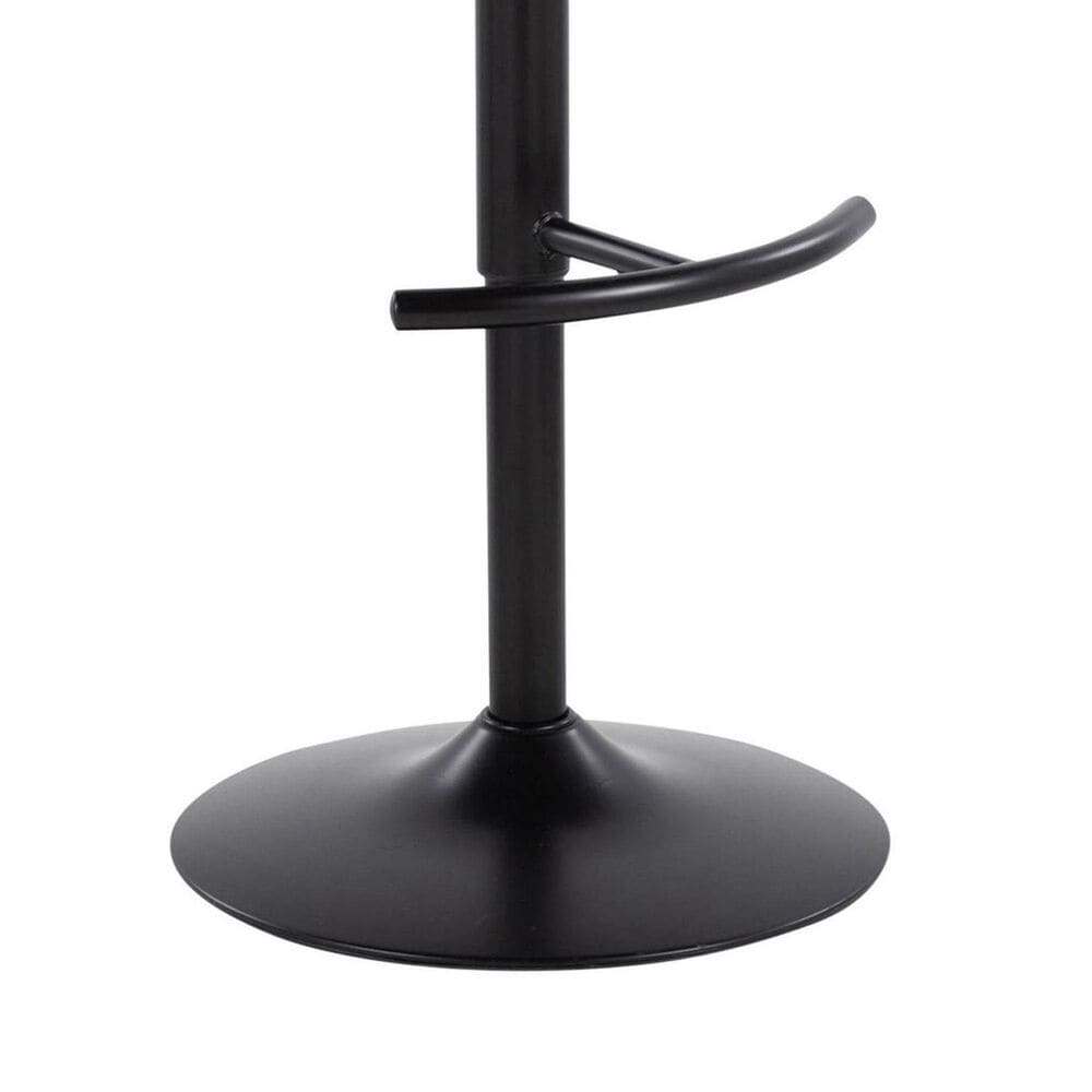 LumiSource Toriano Swivel Adjustable Bar Stool with Cream Noise Fabric Upholstery in Black (Set of 2), , large