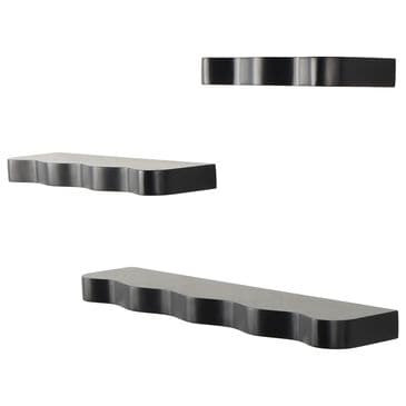 Maple and Jade 3-Piece Handmade Wall Shelf Set in Black, , large