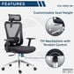 Rta Products Llc Truly Ergonomic Mesh Office Chair with Headrest and Lumbar Support in Black, , large