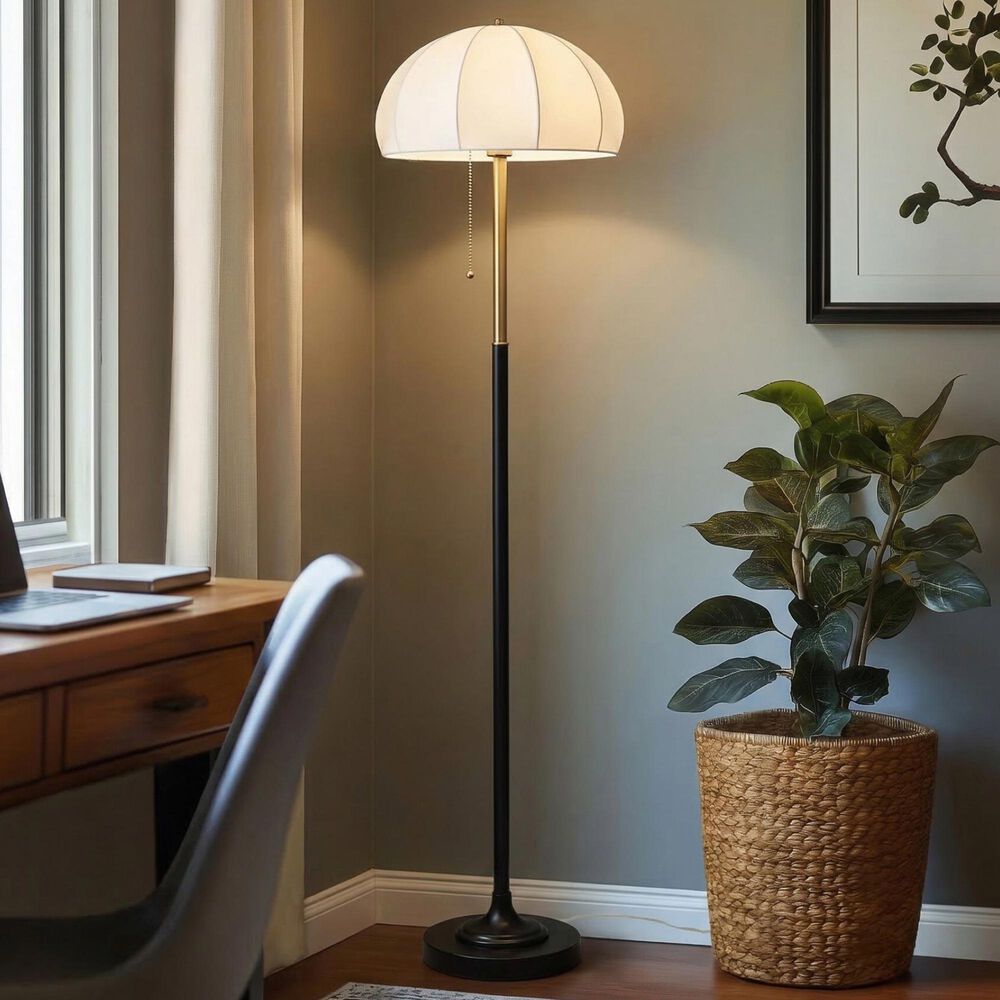 Hampton Park Serin Floor Lamp in Black and Antique Gold, , large