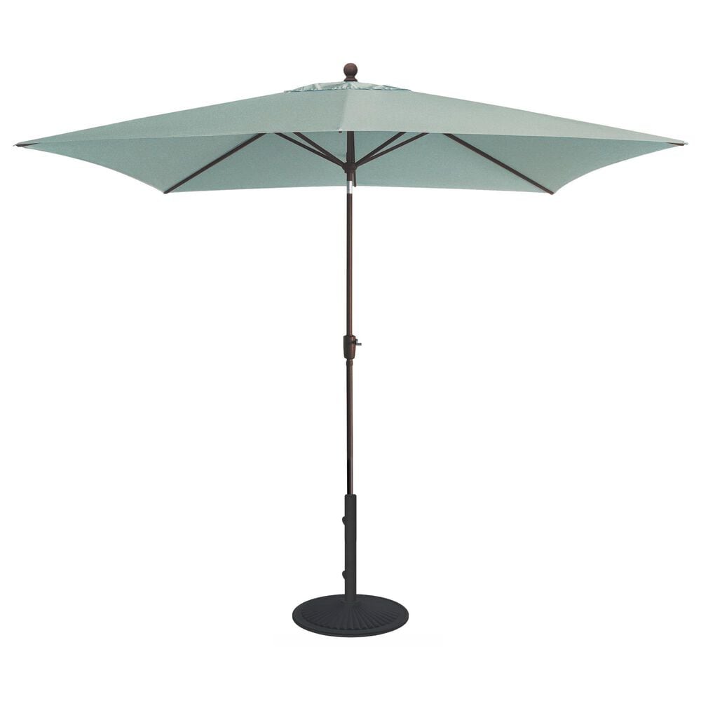 Garden Party Classic 6.5" x 10" Swivel Auto Tilt Umbrella with Black Cast Iron Base in Spa, , large