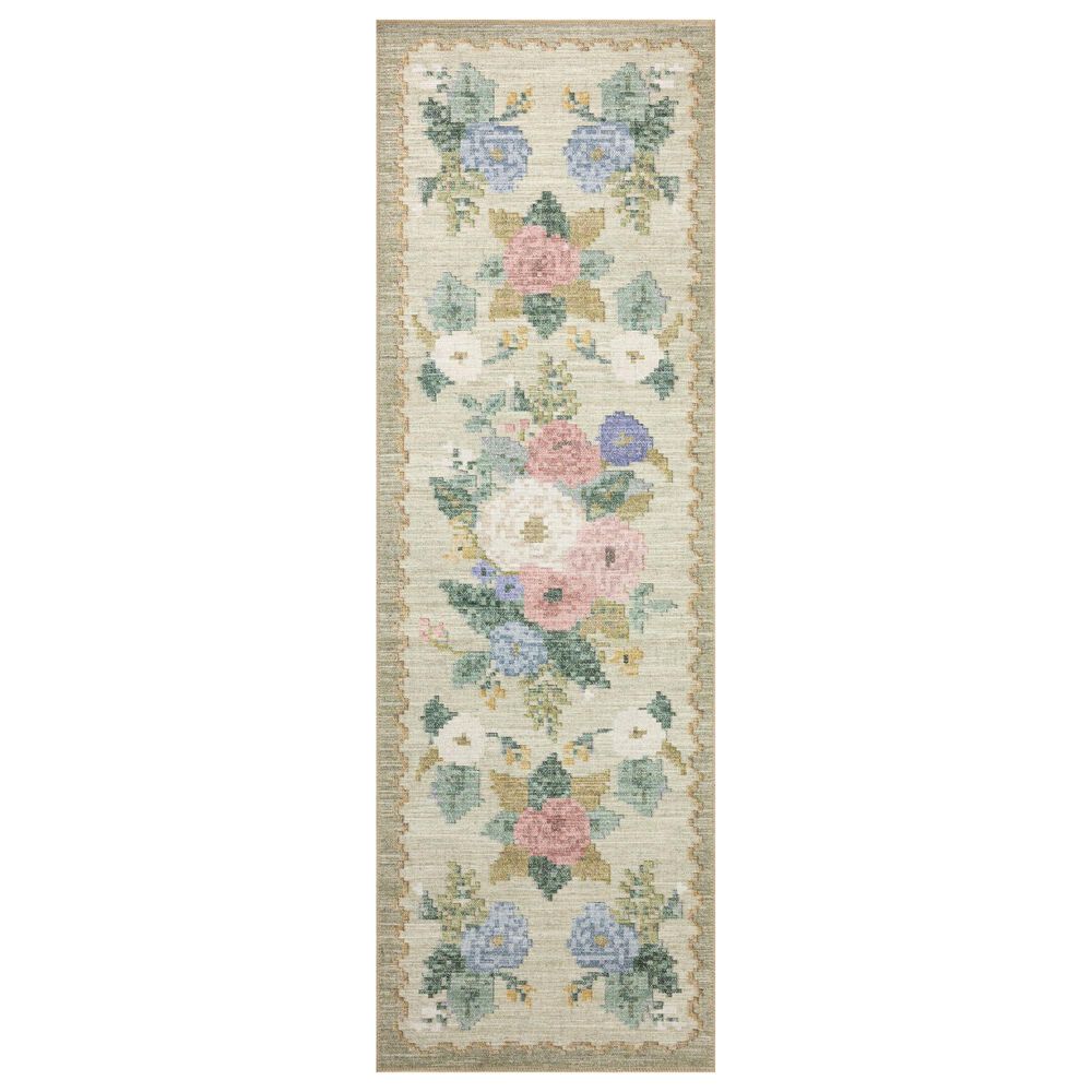 Rifle Paper Co. x Loloi Rosa Antique Rose 2"6" x 12" Cream Runner, , large