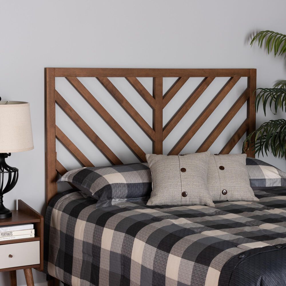Baxton Studio Belisma Queen Slat Headboard in Ash Walnut, , large