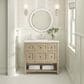 James Martin Vanities Breckenridge 36" Single Vanity in Whitewashed Oak with 3 cm Lime Delight Quartz Top, , large
