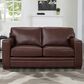 Amax Leather Chatsworth Stationary Loveseat in Raisin Brown, , large