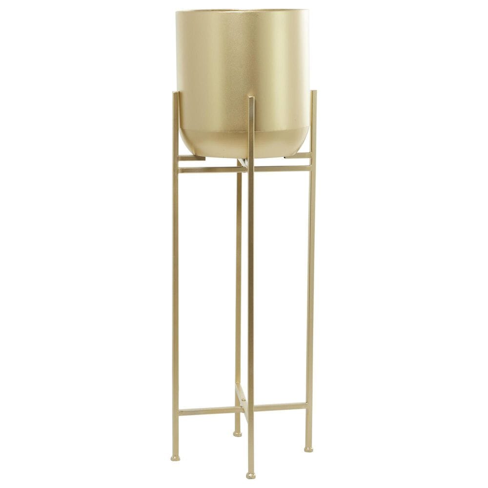 Maple and Jade 41&quot; Dome Planter with Removable Stand in Satin Gold, , large