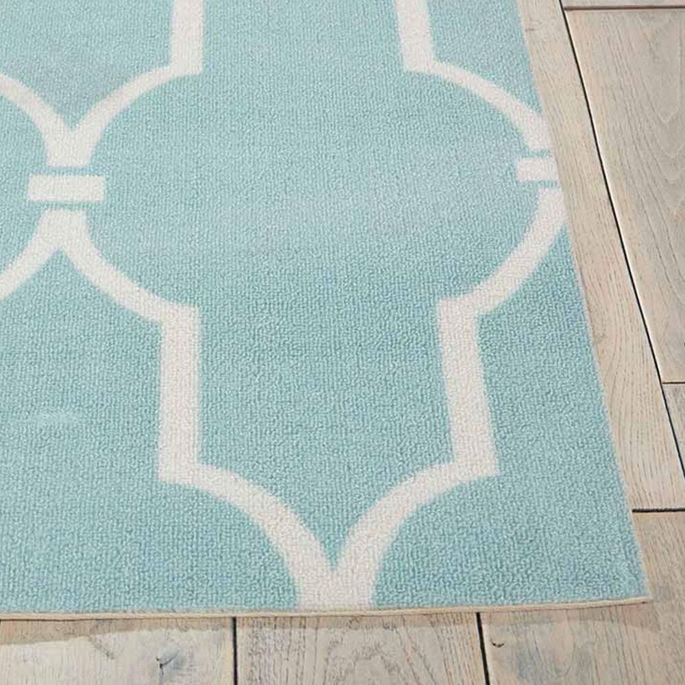 Nourison Home &amp; Garden RS087 10&#39; x 13&#39; Aqua Indoor/Outdoor Area Rug, , large