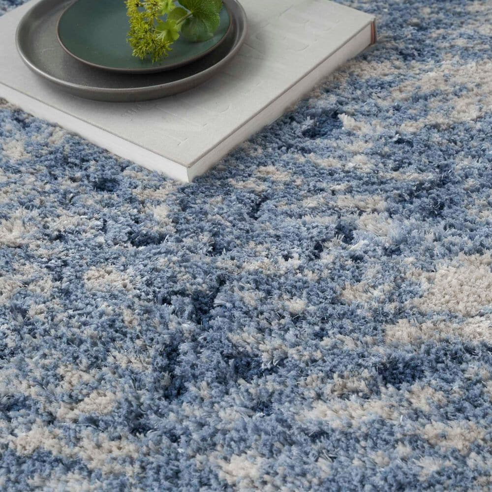 Nourison Dreamy Shag Abstract 9&#39; x 12&#39; Light Blue Area Rug, , large