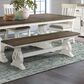 Hawthorne Furniture Drake Large Dining Table 1 Bench and 4 Chairs in Rustic White and French Oak, , large