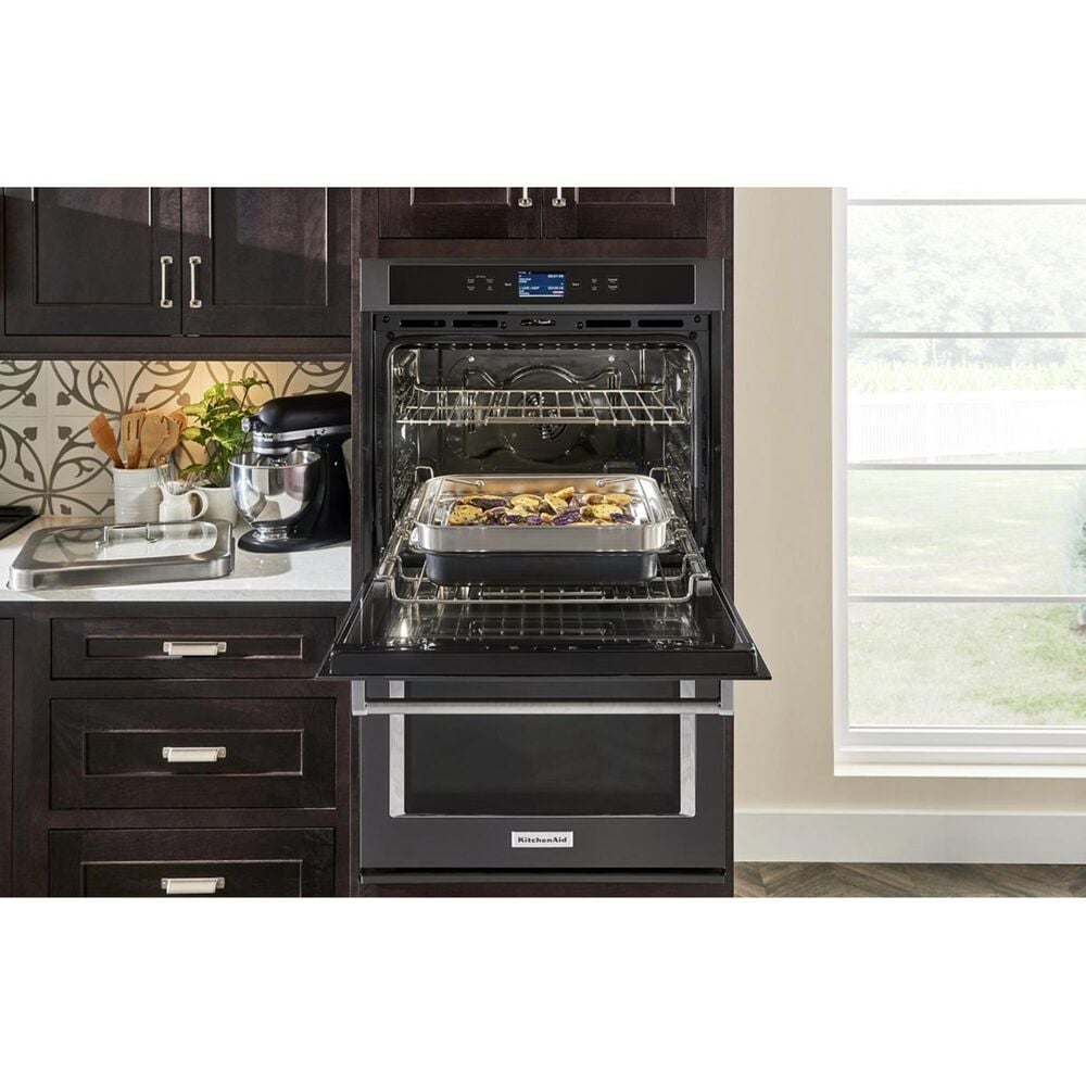 KitchenAid 30&quot; Double Wall Oven in Black Stainless Steel, , large