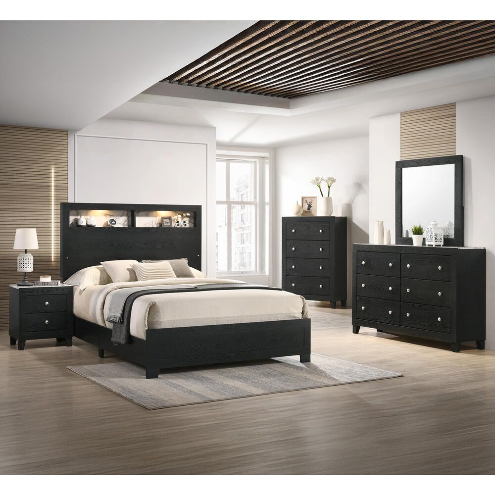 Crown Mark Cadence 5-Piece King Bedroom Set in Black and White, , large