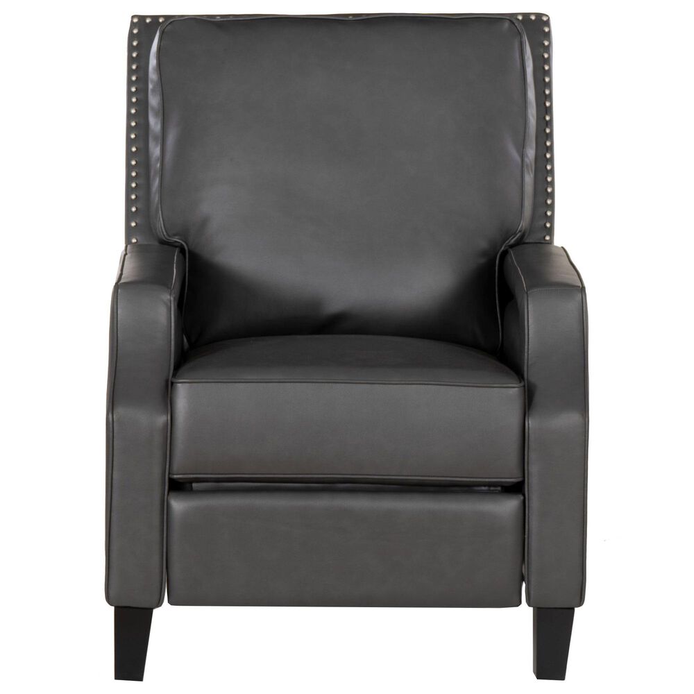 Linon Home Decor Portico Push Back Recliner in Gray, , large
