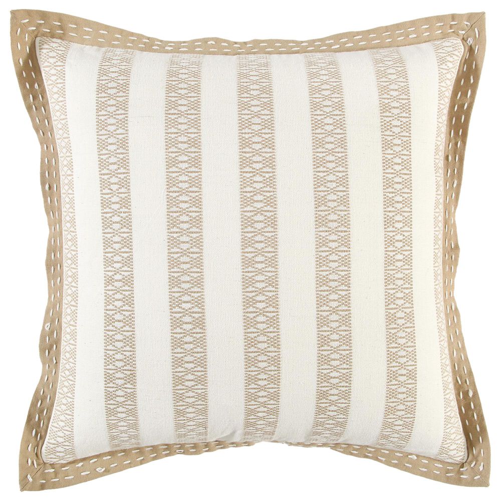 Rizzy Home Striped 18" Pillow in Khaki/Ivory, , large