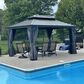 HOMLUX 14-ft x 10-ft Permanent Hardtop Gazebo Gray Gazebo with Hardtop Roof (Screen Included), , large