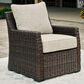 Ashley Brook Ranch Outdoor Lounge Chair in Brown, , large