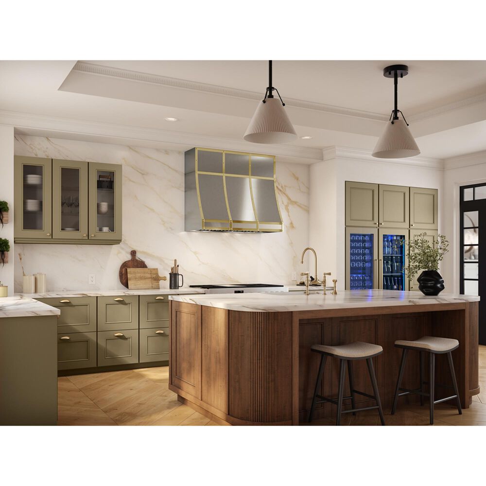 Zephyr 36" Hood Banding Kit in Polished Gold, , large