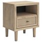Ashley Cielden Full Upholstered Bed and Nightstand in Tan, , large
