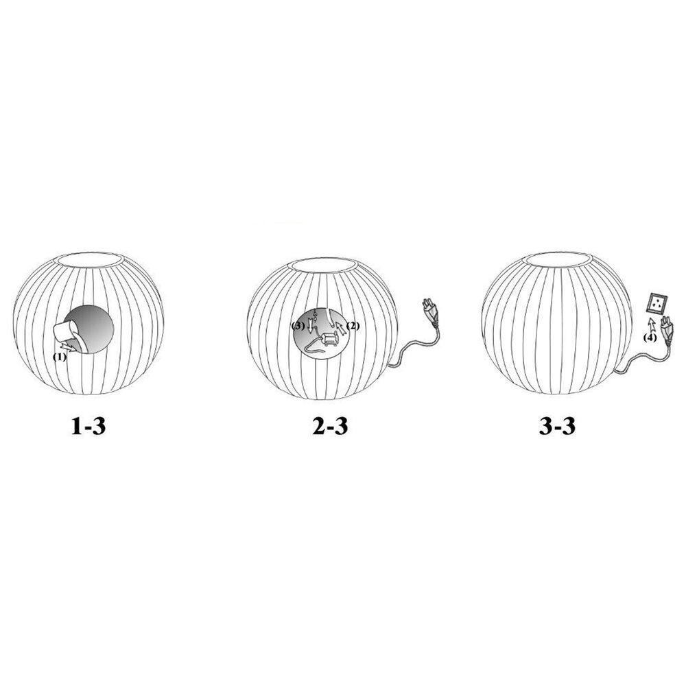 Zentro Living Nero Fluted Sphere Fountain with Lights in Black, , large