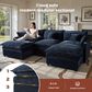 HOMLUX 107.87" Ultra-Comfort Chenille Sectional Sofa Set in Dark Blue, , large