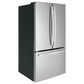 GE Appliances 4-Piece Kitchen Package with 27 Cu. Ft. French Door Refrigerator and 5.3 Cu. Ft. Freestanding Electric Range in Stainless Steel and Black, , large