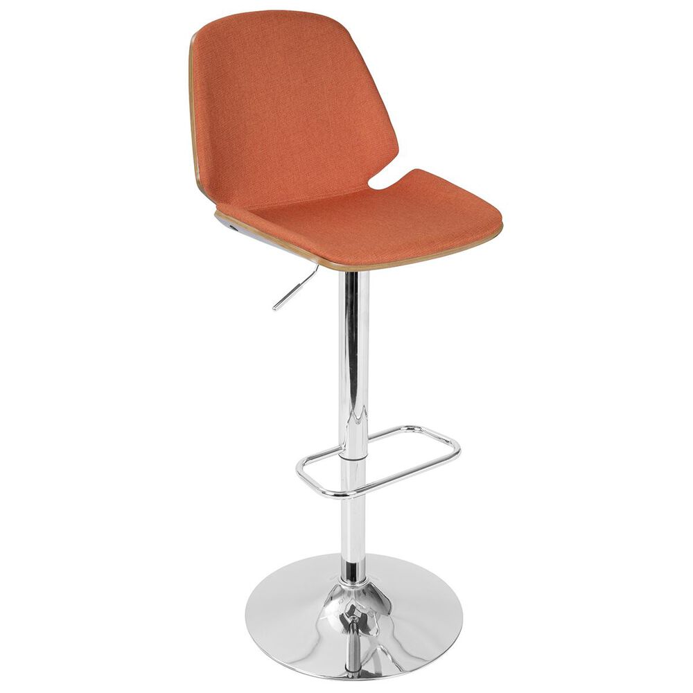 Lumisource Serena Barstool in Orange/Walnut, , large