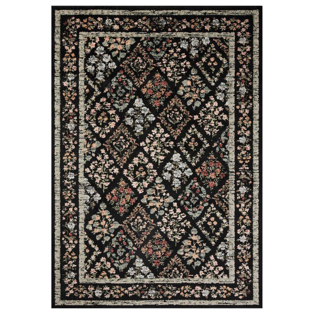 Rifle Paper Co. x Loloi Laurel Parquet 7"10" x 10" Black Area Rug, , large