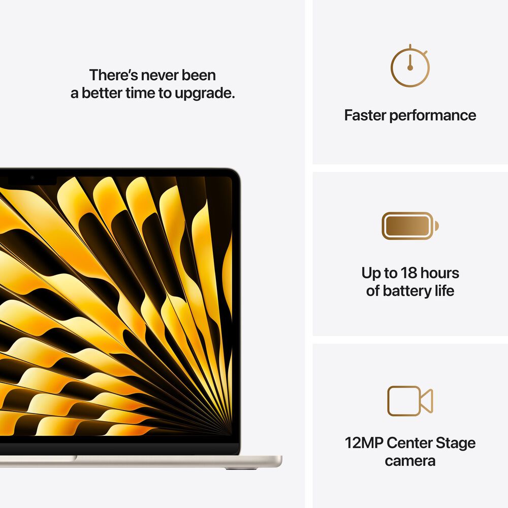 Apple MacBook Air 13-inch Laptop M4 chip - 10 Core CPU - 8 Core GPU - 16GB Memory - 256GB SSD - Starlight &#40;Latest Model&#41;, , large