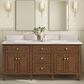 James Martin Vanities Lorelai 72"Double Vanity in Mid-Century Walnut with Single Hole 3 cm and White Zeus Quartz Top & Backsplash, , large