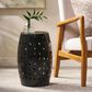 Hearth and Haven Lilac Outdoor Barrel End Table with Cylindrical Design in Black, , large