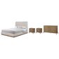 Sterling Timber Elure King Upholstered Panel Bed with Dresser and 2 Nightstands in Latte, , large