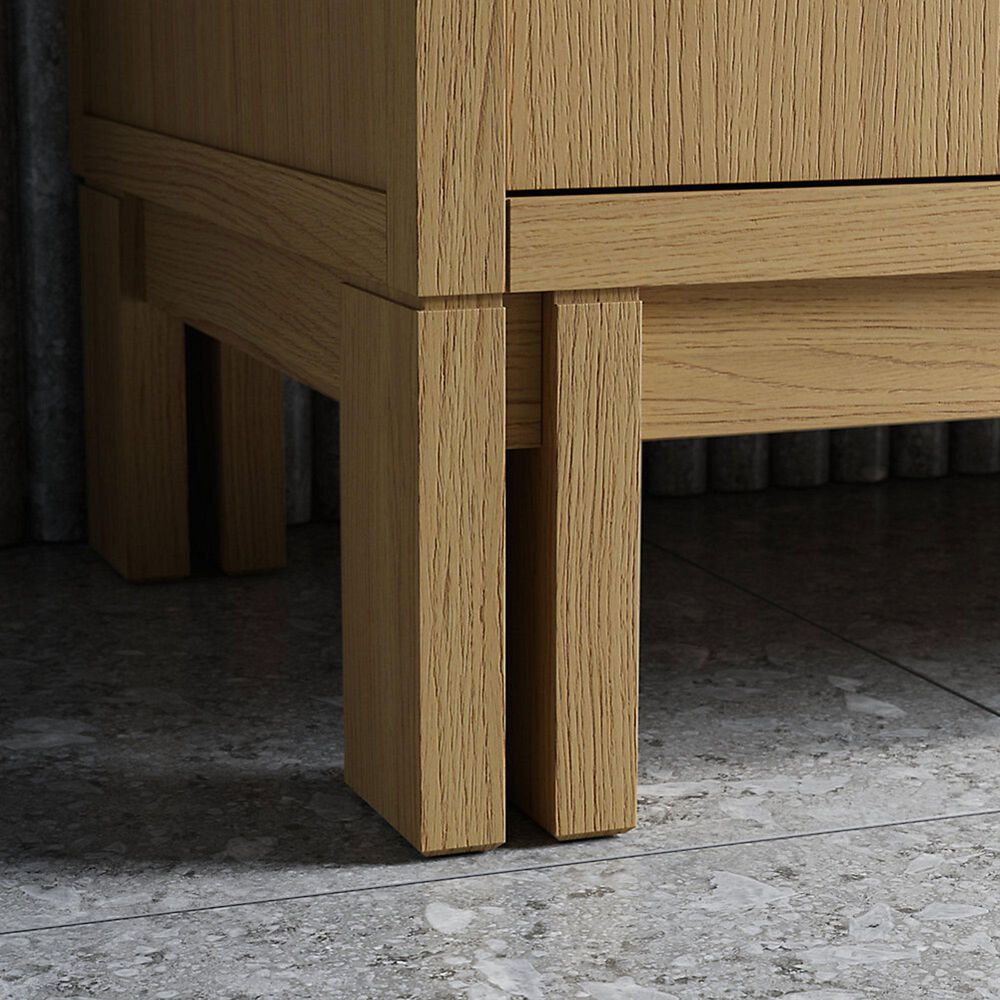 Kohler Solive 60" Double Bathroom Vanity in Light Oak with 2 cm White Quartz Top and Rectangular Sinks, , large