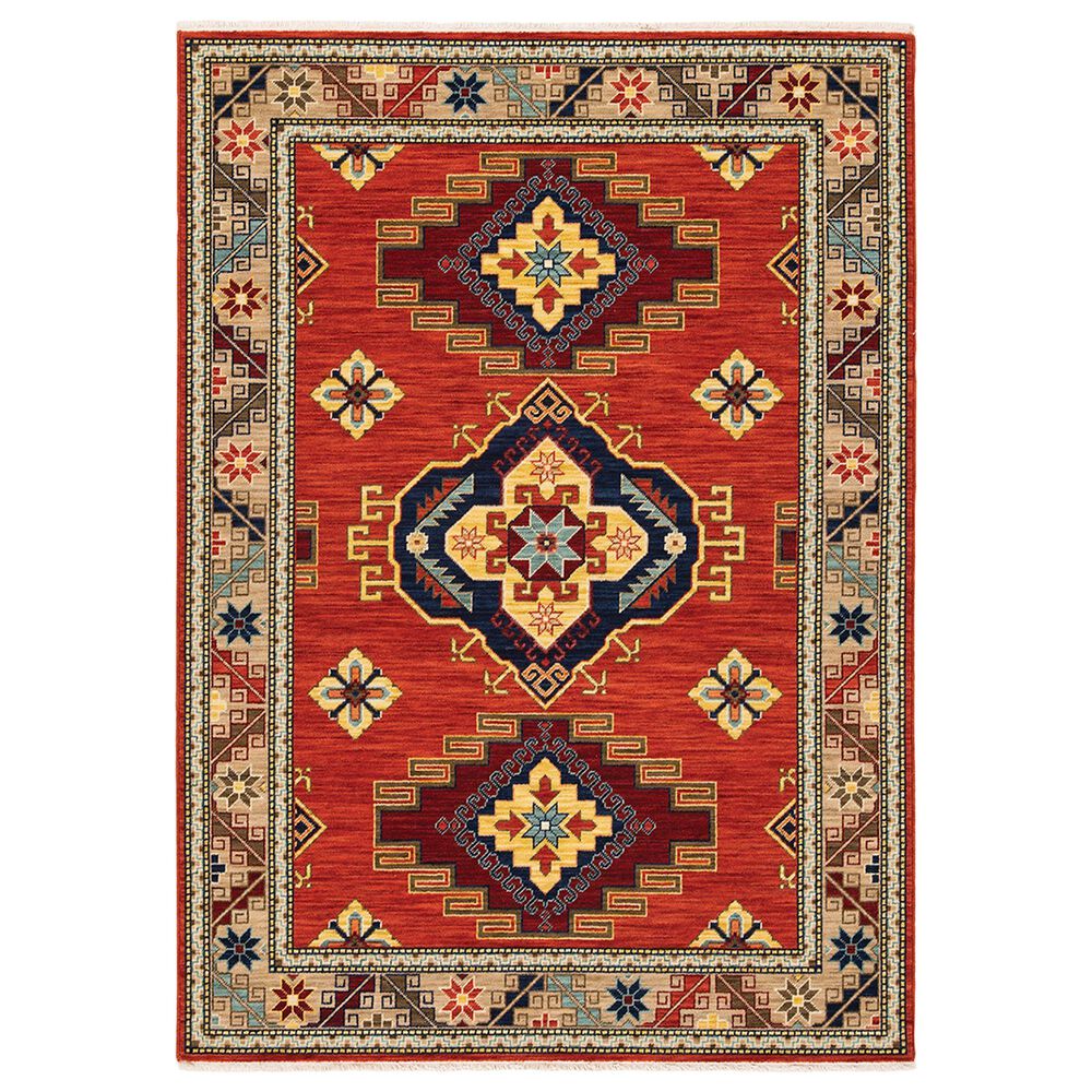 Oriental Weavers Lilihan Medallion 5504P 3"3" x 5" Red Area Rug, , large