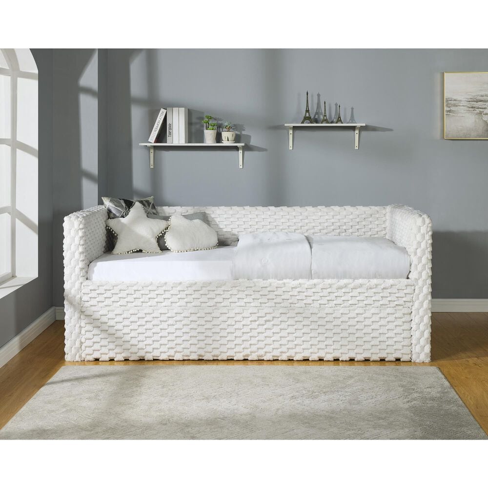 Crown Mark Molly Daybed in White, , large