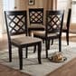 Baxton Studio Verner Side Chair with Sand Cushion in Espresso Brown (Set of 4), , large