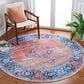 Safavieh Serapi 6"7" Round Rust and Navy Area Rug, , large