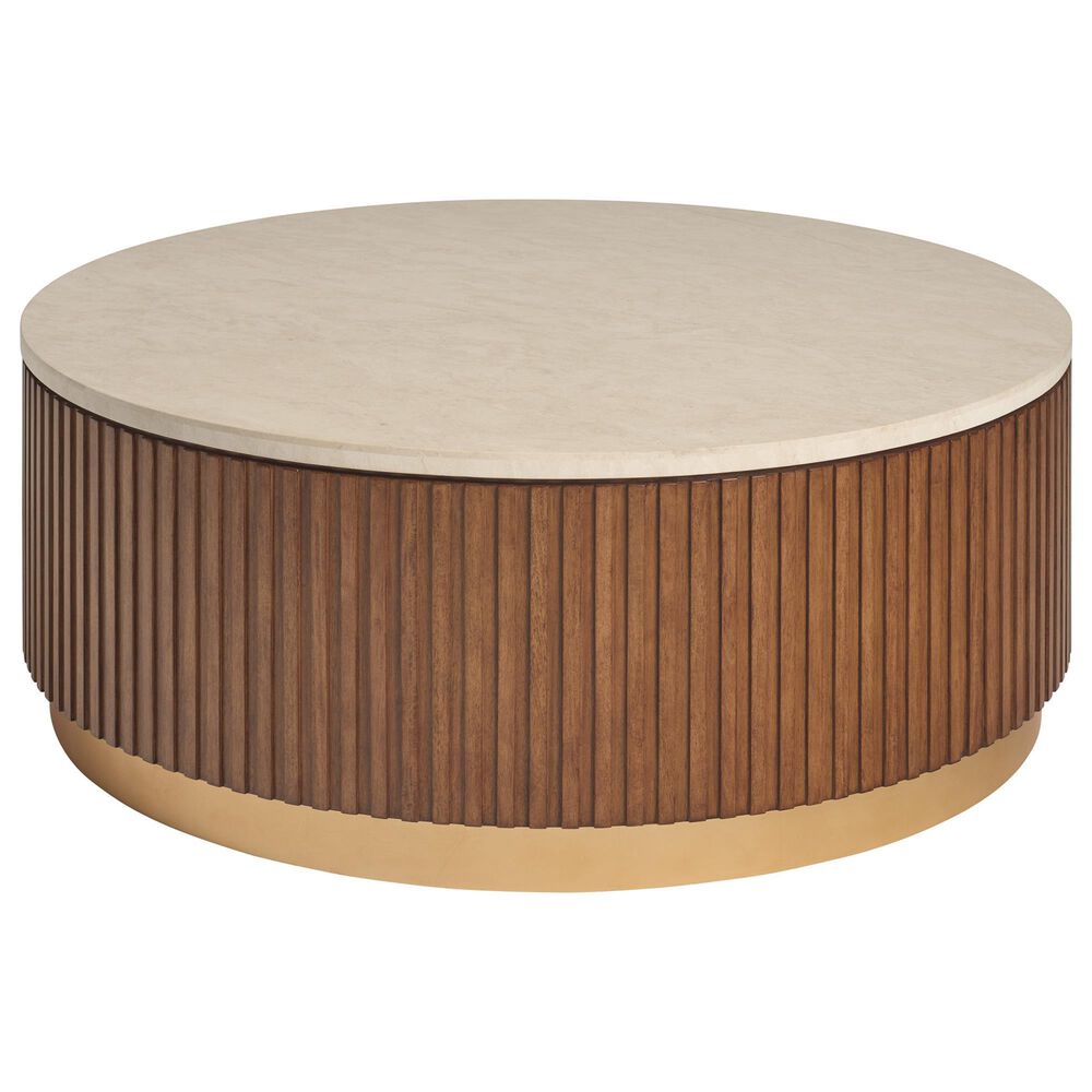 Lexington Furniture La Costa Avenida Cocktail Table in Anticato, Sierra Tan and Satin Gold, , large