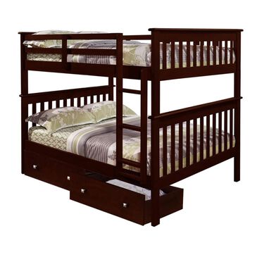 Forest Grove Full over Full Mission Bunk Bed with Drawers in Dark Cappuccino, , large