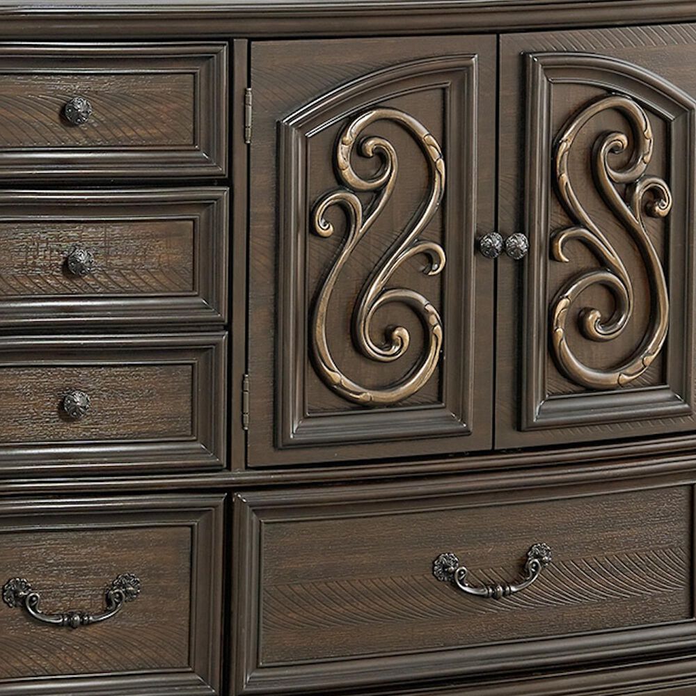 Mayberry Hill Brunswick 4-Piece King Panel Bedroom Set in Mahogany, , large