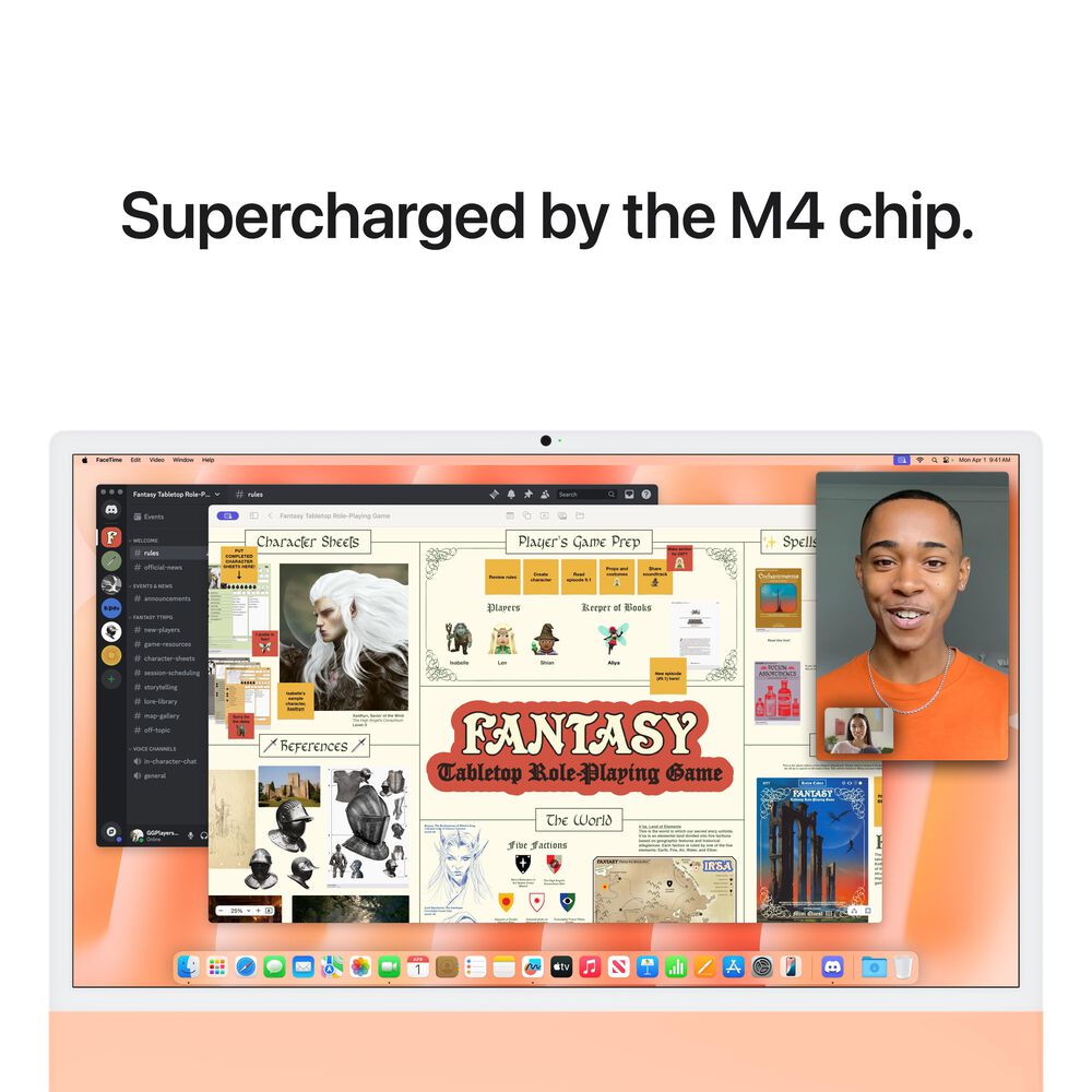 Apple 24-Inch iMac with Retina 4.5K display: Apple M4 Chip with 10-core CPU and 10-core GPU 16GB Unified Memory, 512GB SSD in Orange &#40;Latest Model&#41;, , large
