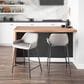 LumiSource Daniella 24" Counter Stool with Grey Upholstery in Black (Set of 2), , large