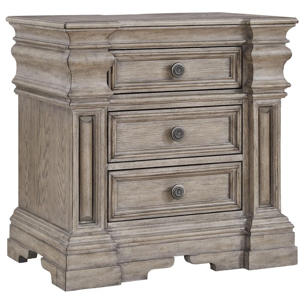 Millenium Blairhurst 5-Piece Queen Panel Bedroom Set in Light Grayish Brown with Lights and USB Ports, , large