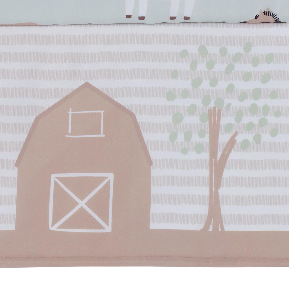 Lambs &amp; Ivy Farmyard 3-Piece Crib Bedding Set in Taupe, White and Sage Green, , large